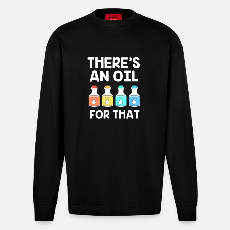 Ätherisches Öl - Heavyweight Oversized Organic Langarmshirt Made in EU - SOLID BLACK