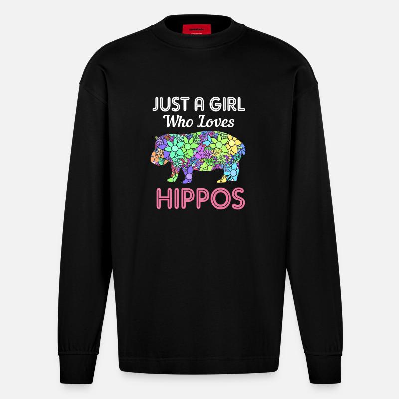 Nilpferd - Heavyweight Oversized Organic Langarmshirt Made in EU - SOLID BLACK