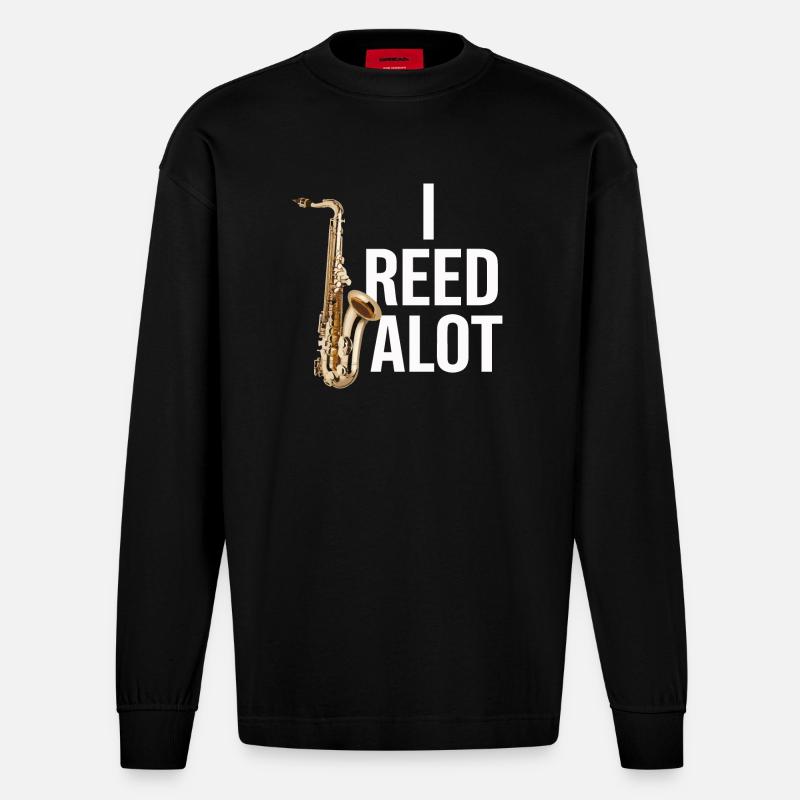 Saxophone Saxophone - Manches longues bio épais oversize fabriqué en UE - SOLID BLACK