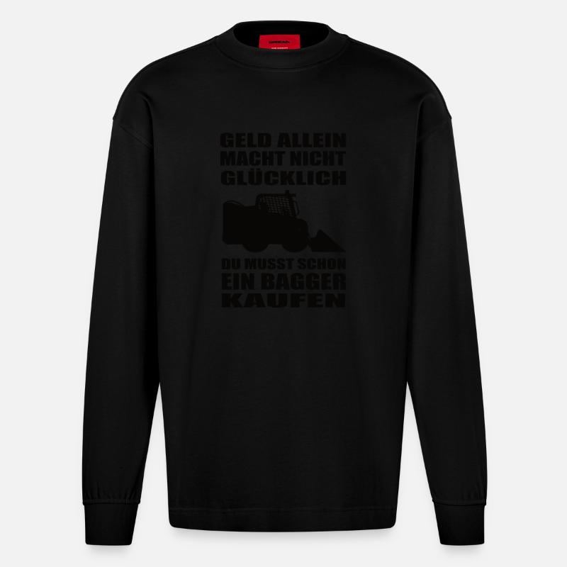 Landschaftsbauer - Heavyweight Oversized Organic Langarmshirt Made in EU - SOLID BLACK