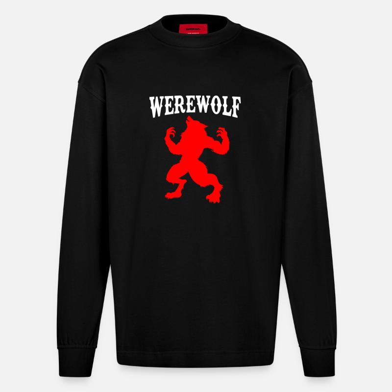Werwolf - Heavyweight Oversized Organic Langarmshirt Made in EU - SOLID BLACK
