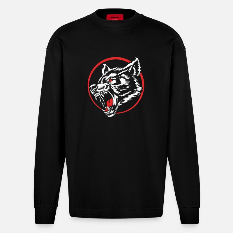 Werwolf - Heavyweight Oversized Organic Langarmshirt Made in EU - SOLID BLACK