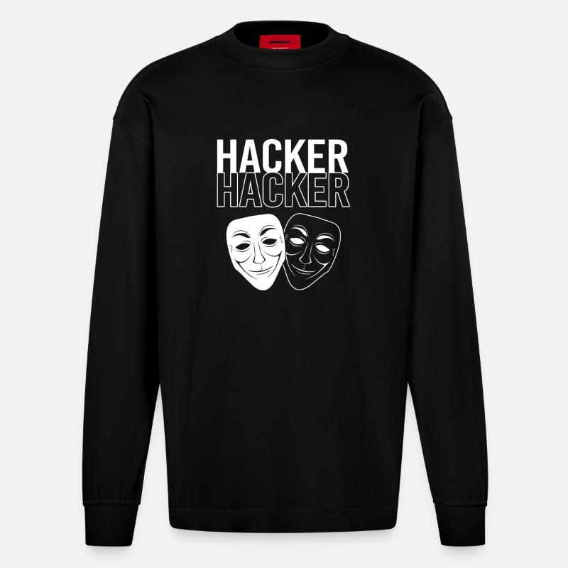 Cybersecurity Cyber Programmierer Hacker - Heavyweight Oversized Organic Langarmshirt Made in EU - SOLID BLACK