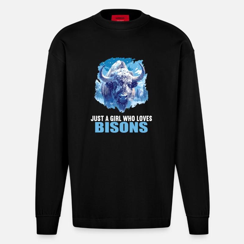 Bisons Bison - Heavyweight Oversized Organic Langarmshirt Made in EU - SOLID BLACK