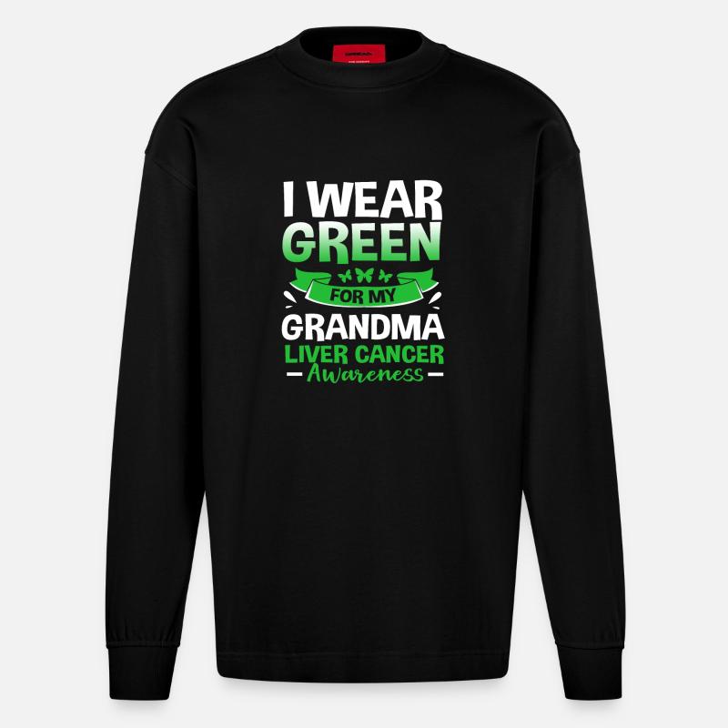 Lebererkrankung - Heavyweight Oversized Organic Langarmshirt Made in EU - SOLID BLACK