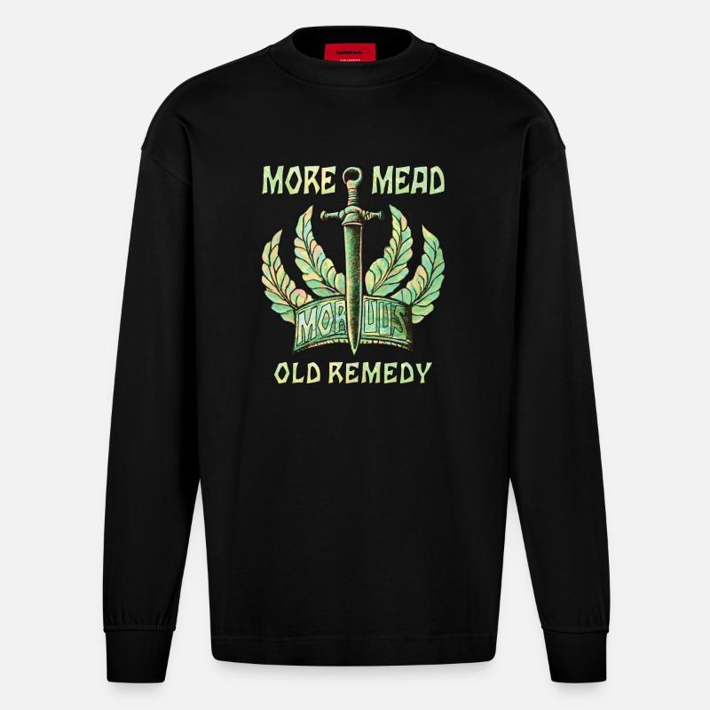 ÉPÉE RENAISSANCE PLUS D’HYDROMEL - Manches longues bio épais oversize fabriqué en UE - SOLID BLACK