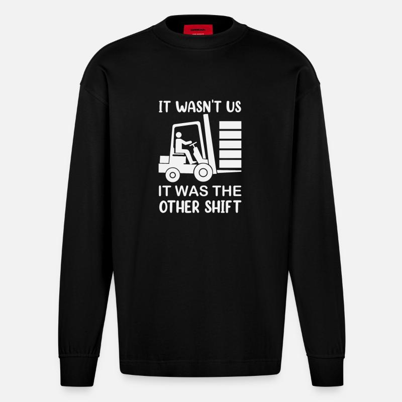 Gabelstaplerfahrer Gabelstaplerfahrer - Heavyweight Oversized Organic Langarmshirt Made in EU - SOLID BLACK