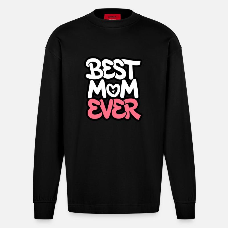 Die beste Mutter aller Zeiten - Heavyweight Oversized Organic Langarmshirt Made in EU - SOLID BLACK