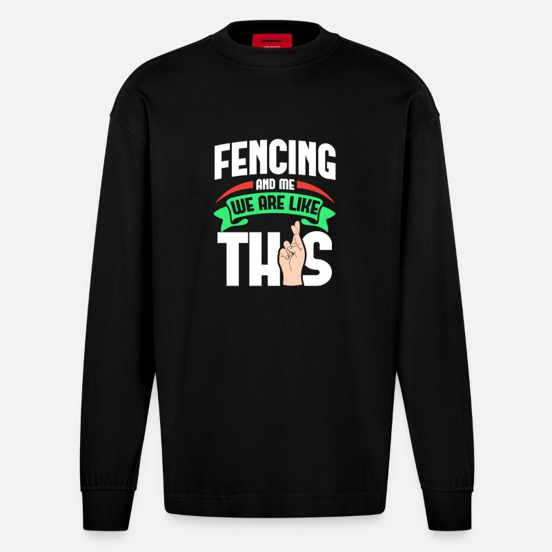 Escrimer moi, c’est comme - Manches longues bio épais oversize fabriqué en UE - SOLID BLACK