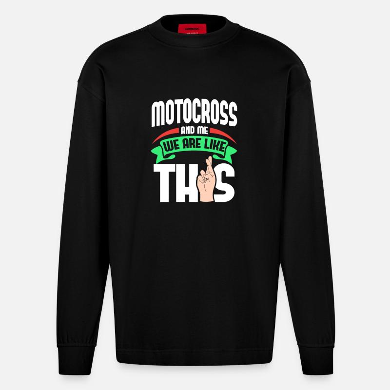 Motocross moi, c’est comme - Manches longues bio épais oversize fabriqué en UE - SOLID BLACK