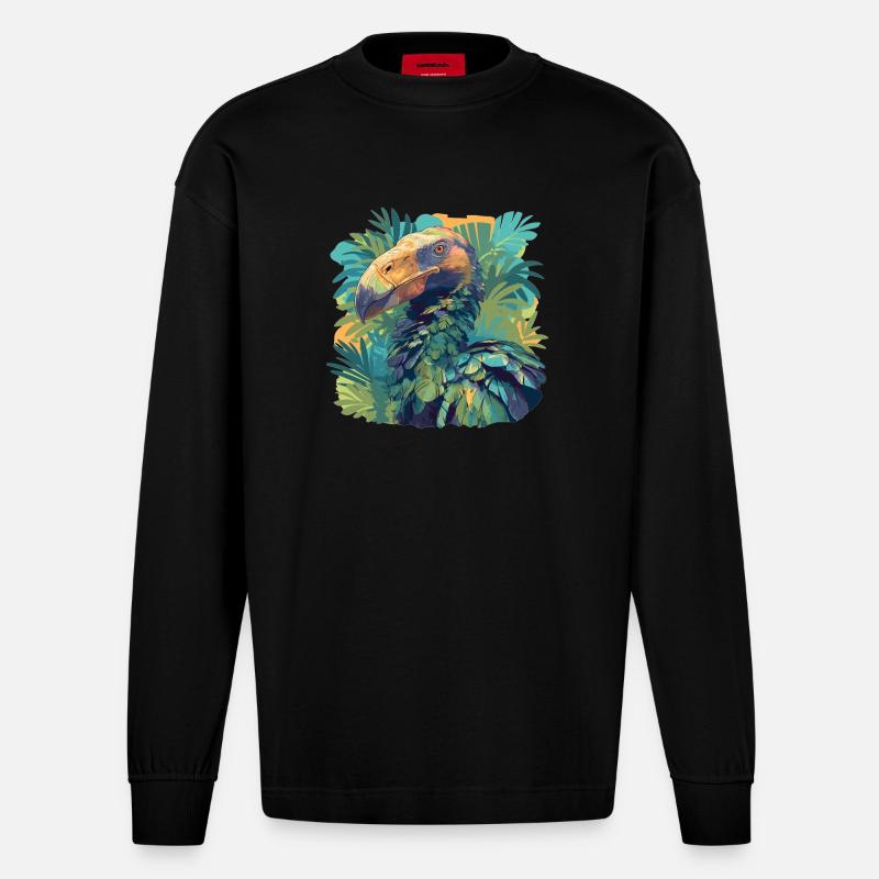 Dodos Dodo - Manches longues bio épais oversize fabriqué en UE - SOLID BLACK