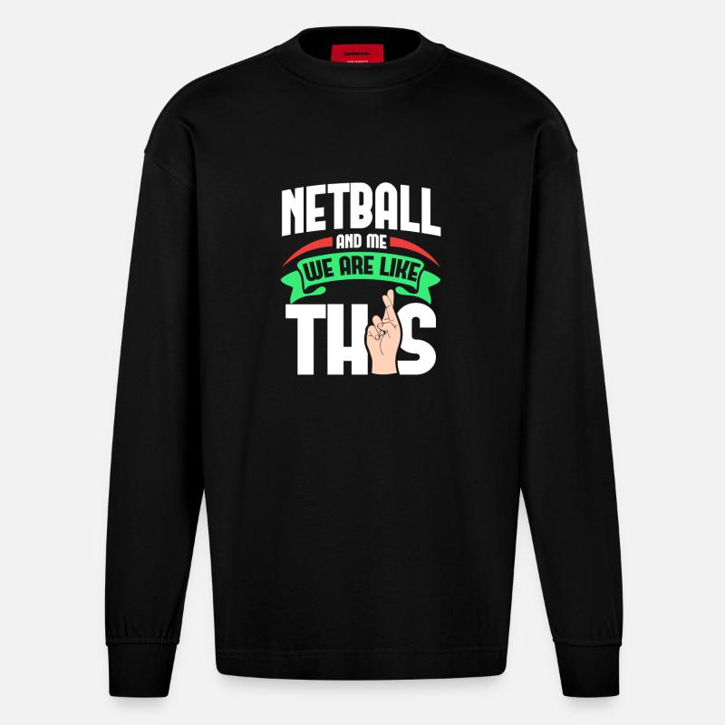 Netball moi, c’est comme - Manches longues bio épais oversize fabriqué en UE - SOLID BLACK