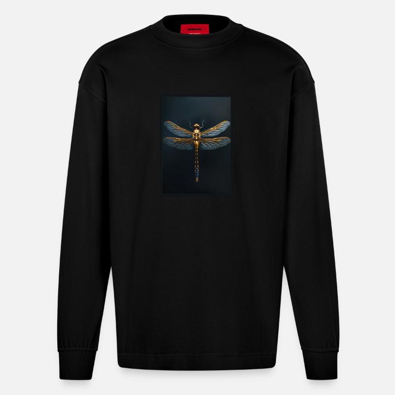 Libellules Libellule - Manches longues bio épais oversize fabriqué en UE - SOLID BLACK