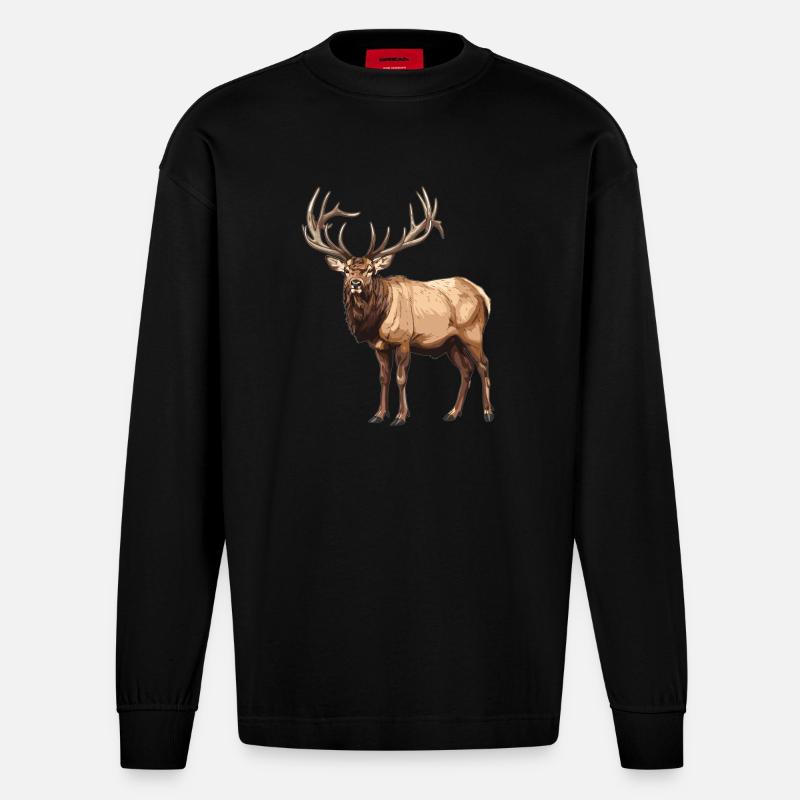 Älg Älg - Heavyweight Oversized Organic Longsleeve Made in EU - SOLID BLACK