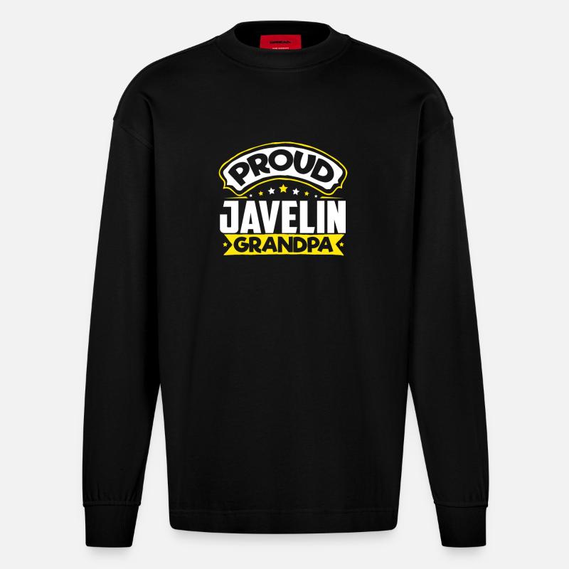Sports Papi Javelot Papi - Manches longues bio épais oversize fabriqué en UE - SOLID BLACK