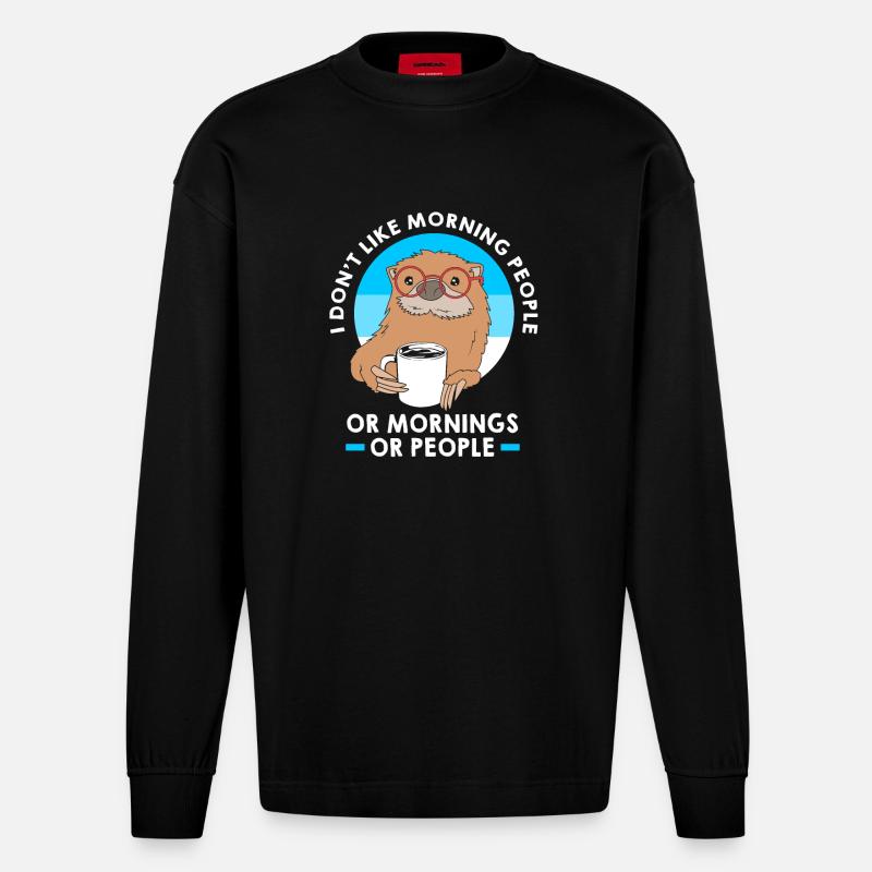 Otter - Heavyweight Oversized Organic Langarmshirt Made in EU - SOLID BLACK