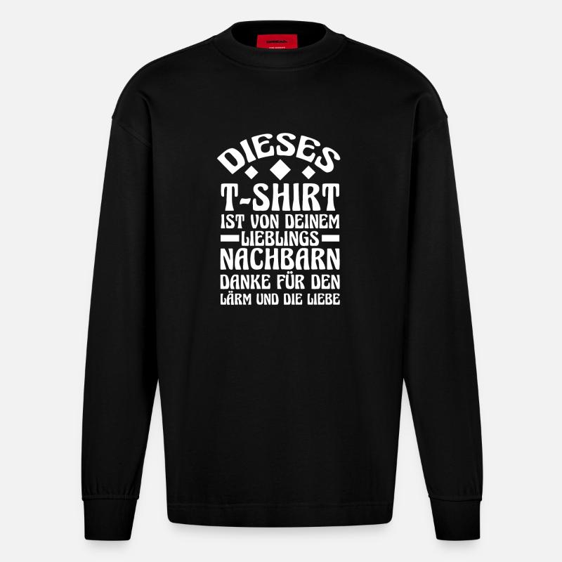 Nachbarschaft Bester Nachbar - Heavyweight Oversized Organic Langarmshirt Made in EU - SOLID BLACK