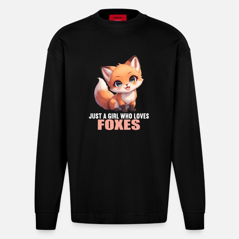 Foxes Fox - Heavyweight Oversized Organic Longsleeve Shirt Made in EU - SOLID BLACK