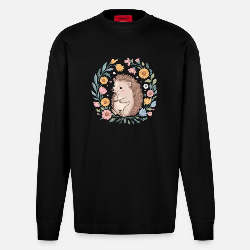 Igel - Heavyweight Oversized Organic Langarmshirt Made in EU - SOLID BLACK