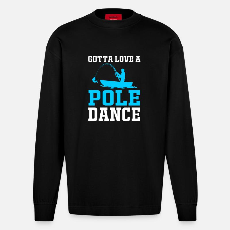 Pole Dance - Heavyweight Oversized Organic Langarmshirt Made in EU - SOLID BLACK