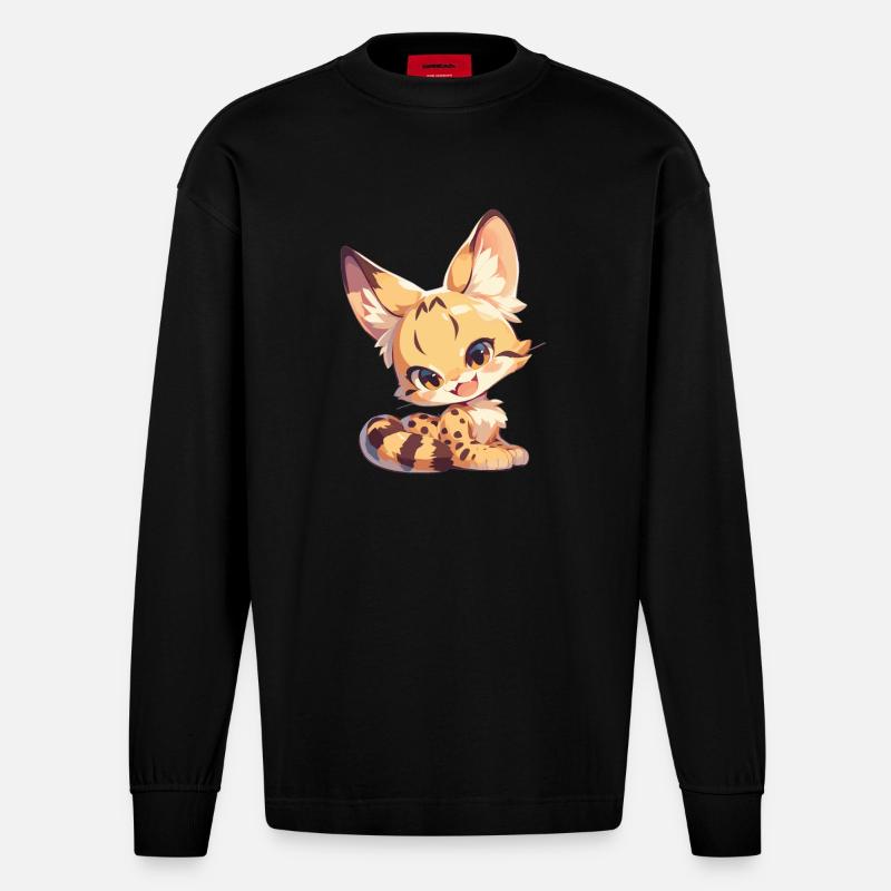 Servale Serval - Manches longues bio épais oversize fabriqué en UE - SOLID BLACK