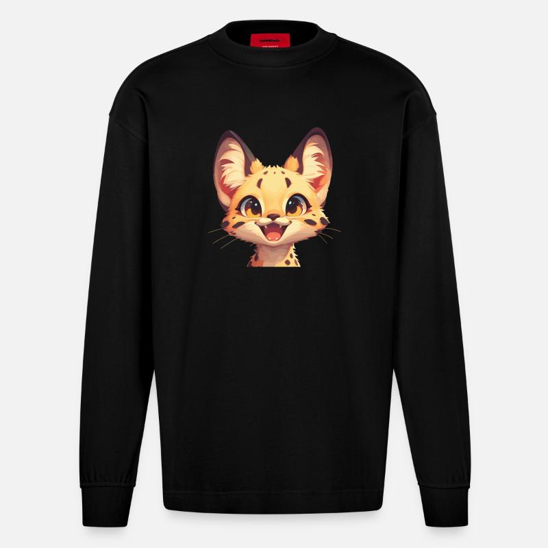 Servale Serval - Heavyweight Oversized Organic Langarmshirt Made in EU - SOLID BLACK