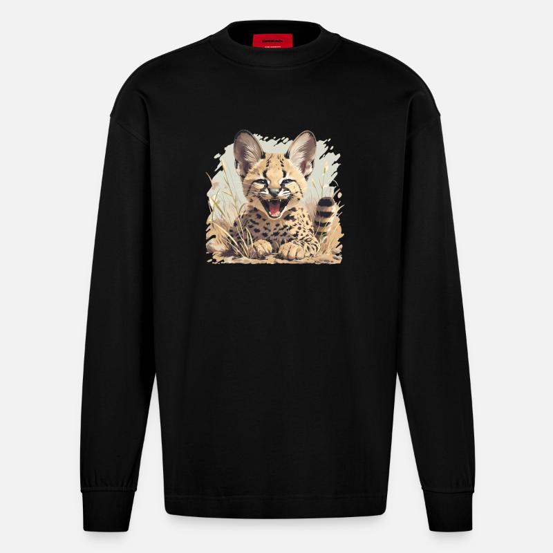 Servale Serval - Manches longues bio épais oversize fabriqué en UE - SOLID BLACK
