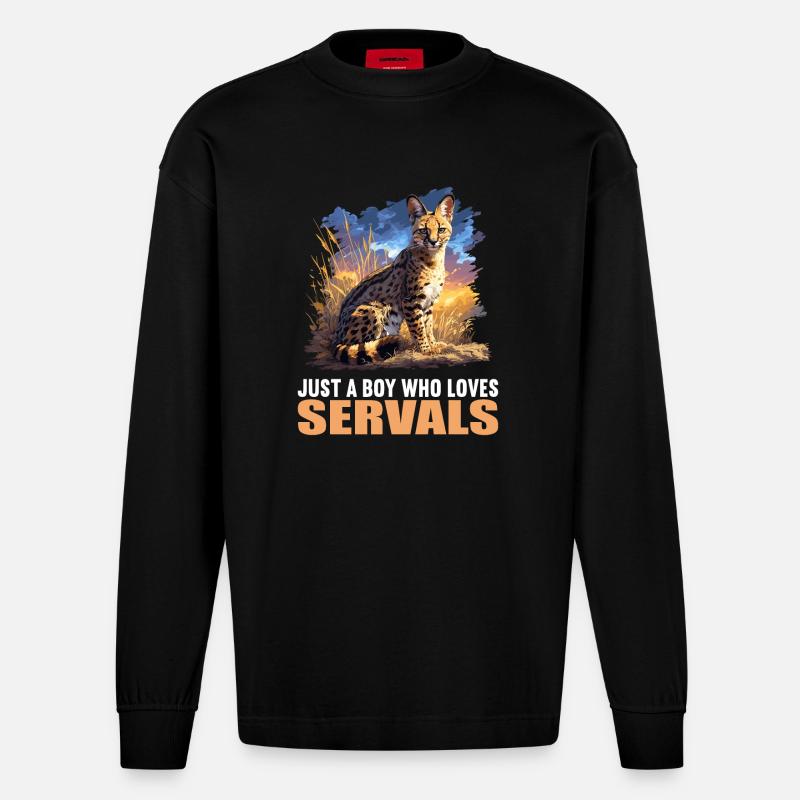Servale Serval - Heavyweight Oversized Organic Langarmshirt Made in EU - SOLID BLACK