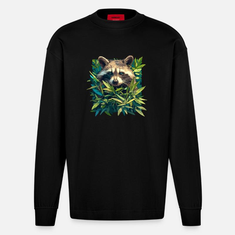 Waschbären Waschbär - Heavyweight Oversized Organic Langarmshirt Made in EU - SOLID BLACK