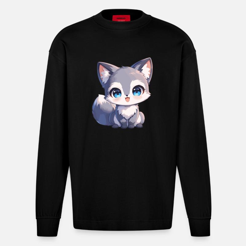 Graufüchse Graufuchs - Heavyweight Oversized Organic Langarmshirt Made in EU - SOLID BLACK