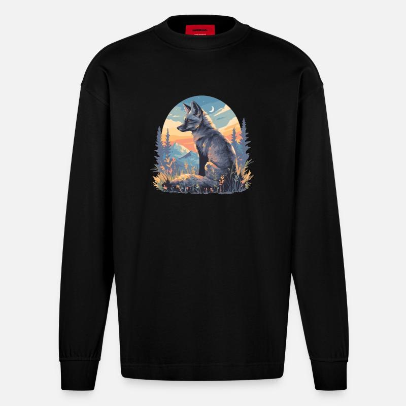 Graufüchse Graufuchs - Heavyweight Oversized Organic Langarmshirt Made in EU - SOLID BLACK