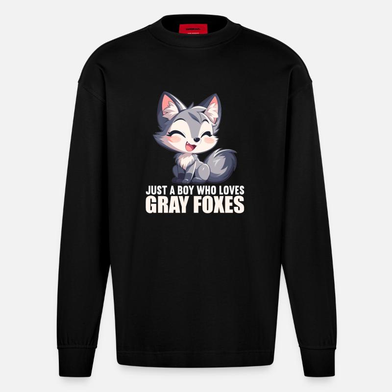 Graufüchse Graufuchs - Heavyweight Oversized Organic Langarmshirt Made in EU - SOLID BLACK