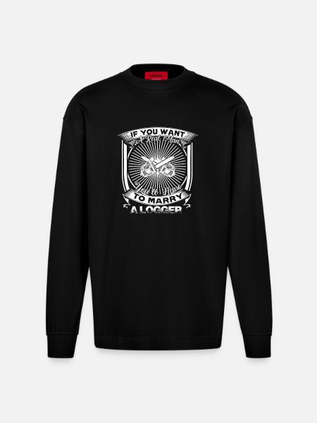 Logger Marry A Logger - Heavyweight Oversized Organic Longsleeve Shirt Made in EU - SOLID BLACK