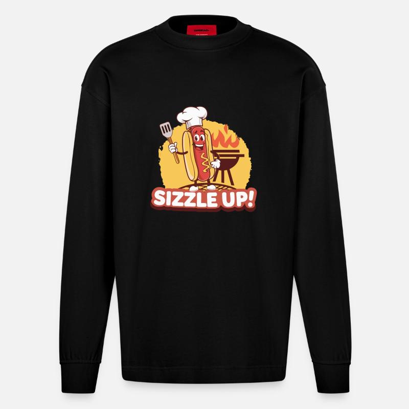 GRÉSILLEMENT - Manches longues bio épais oversize fabriqué en UE - SOLID BLACK