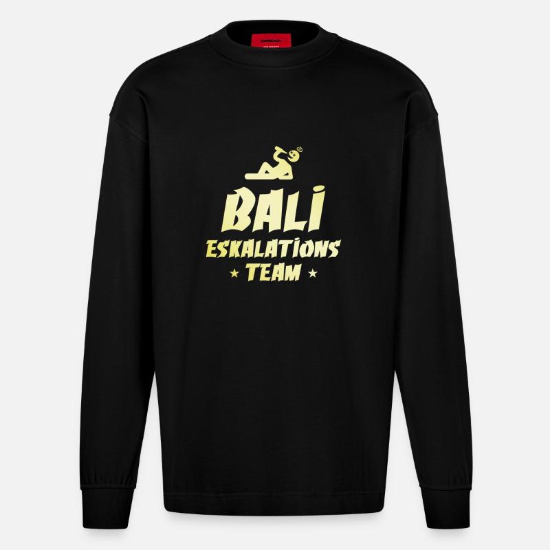 Escalade à Bali - Manches longues bio épais oversize fabriqué en UE - SOLID BLACK