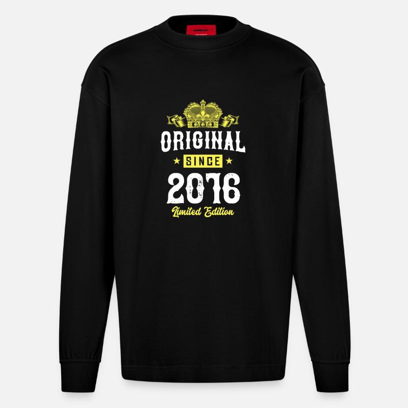 Édition limitée 2016 - Manches longues bio épais oversize fabriqué en UE - SOLID BLACK