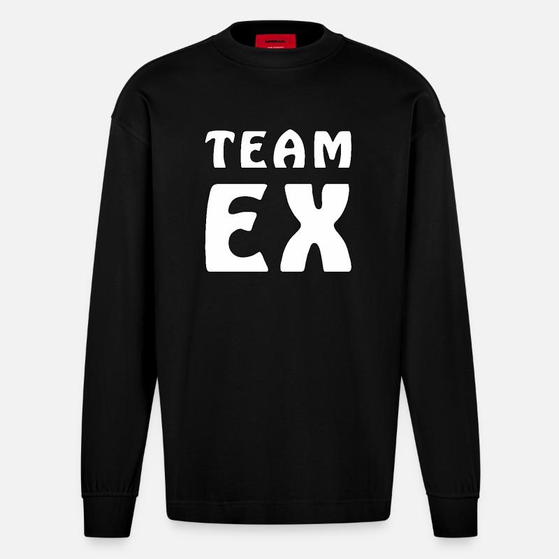 TEAM EX - Heavyweight Oversized Organic Langarmshirt Made in EU - SOLID BLACK