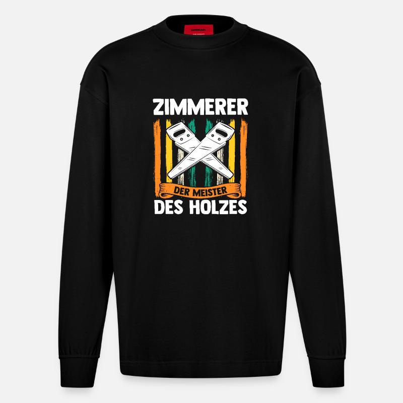 Charpentier Charpentier - Manches longues bio épais oversize fabriqué en UE - SOLID BLACK