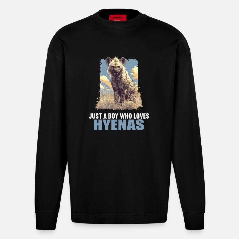 Hyänen Hyäne - Heavyweight Oversized Organic Langarmshirt Made in EU - SOLID BLACK