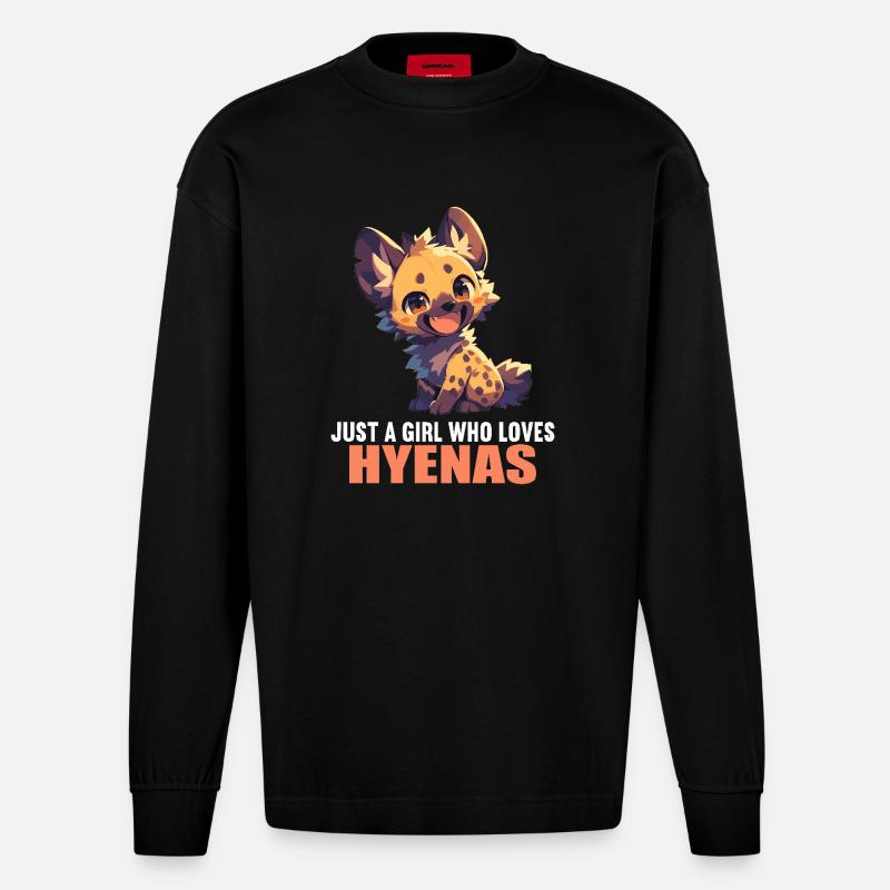 Hyänen Hyäne - Heavyweight Oversized Organic Langarmshirt Made in EU - SOLID BLACK