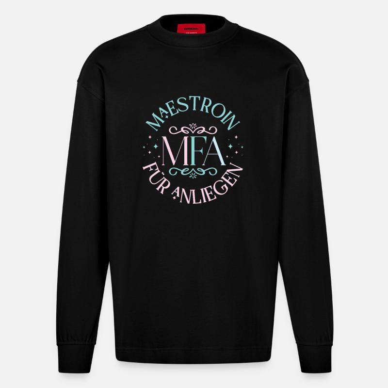 MFA Assistant médical Maestroin - Manches longues bio épais oversize fabriqué en UE - SOLID BLACK