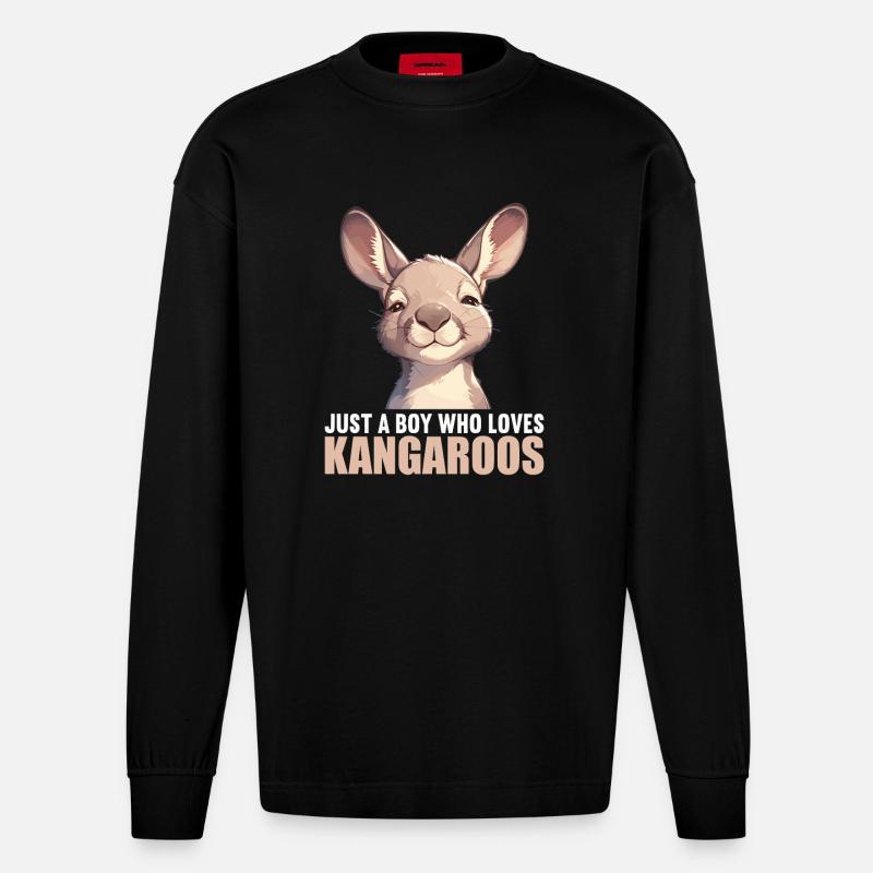 Kängurus Känguru - Heavyweight Oversized Organic Langarmshirt Made in EU - SOLID BLACK
