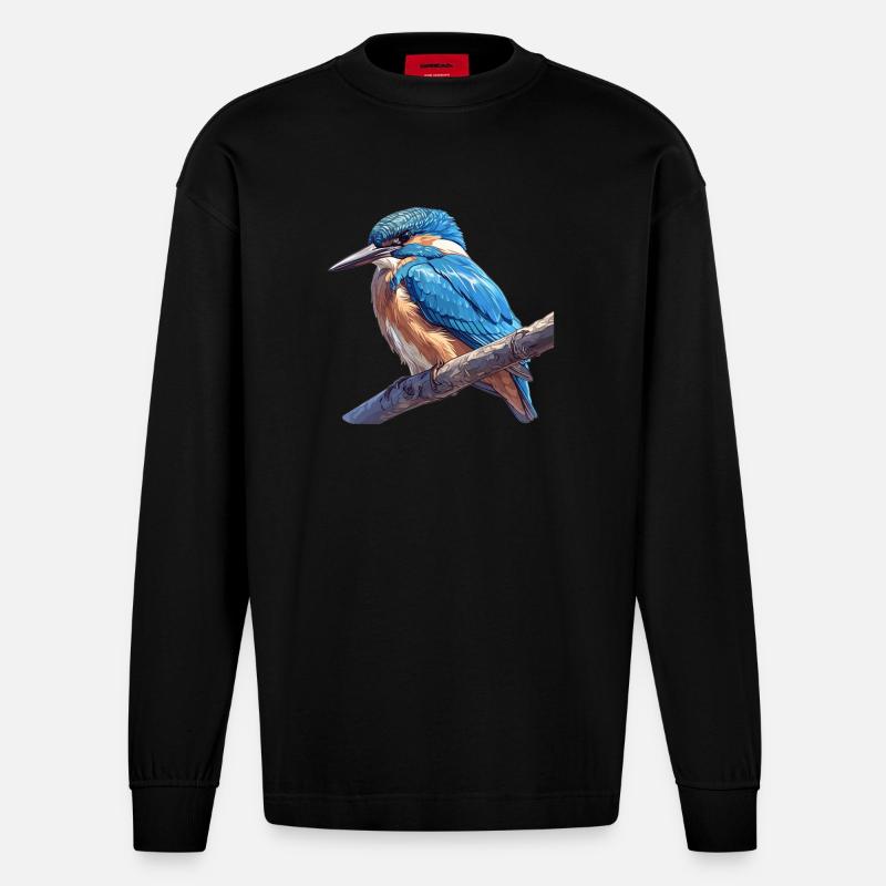 Eisvögel Eisvogel - Heavyweight Oversized Organic Langarmshirt Made in EU - SOLID BLACK