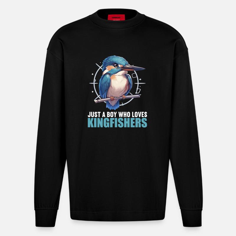 Eisvögel Eisvogel - Heavyweight Oversized Organic Langarmshirt Made in EU - SOLID BLACK
