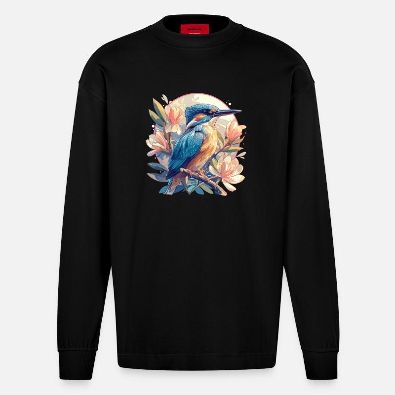 Eisvögel Eisvogel - Heavyweight Oversized Organic Langarmshirt Made in EU - SOLID BLACK
