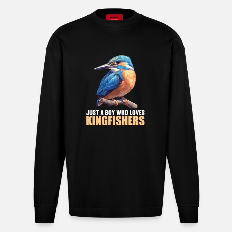 Eisvögel Eisvogel - Heavyweight Oversized Organic Langarmshirt Made in EU - SOLID BLACK