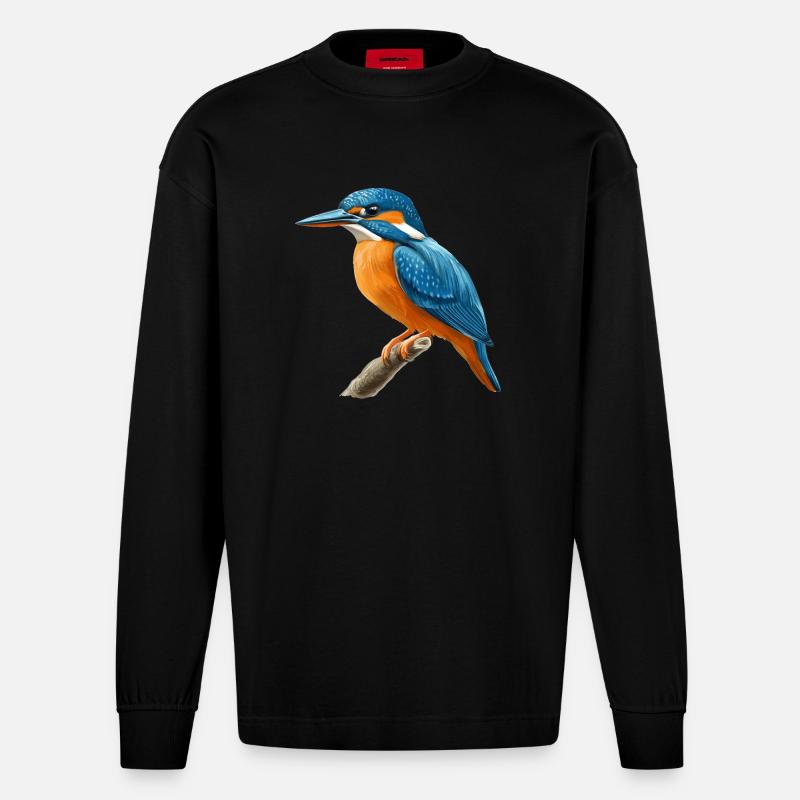 Eisvögel Eisvogel - Heavyweight Oversized Organic Langarmshirt Made in EU - SOLID BLACK
