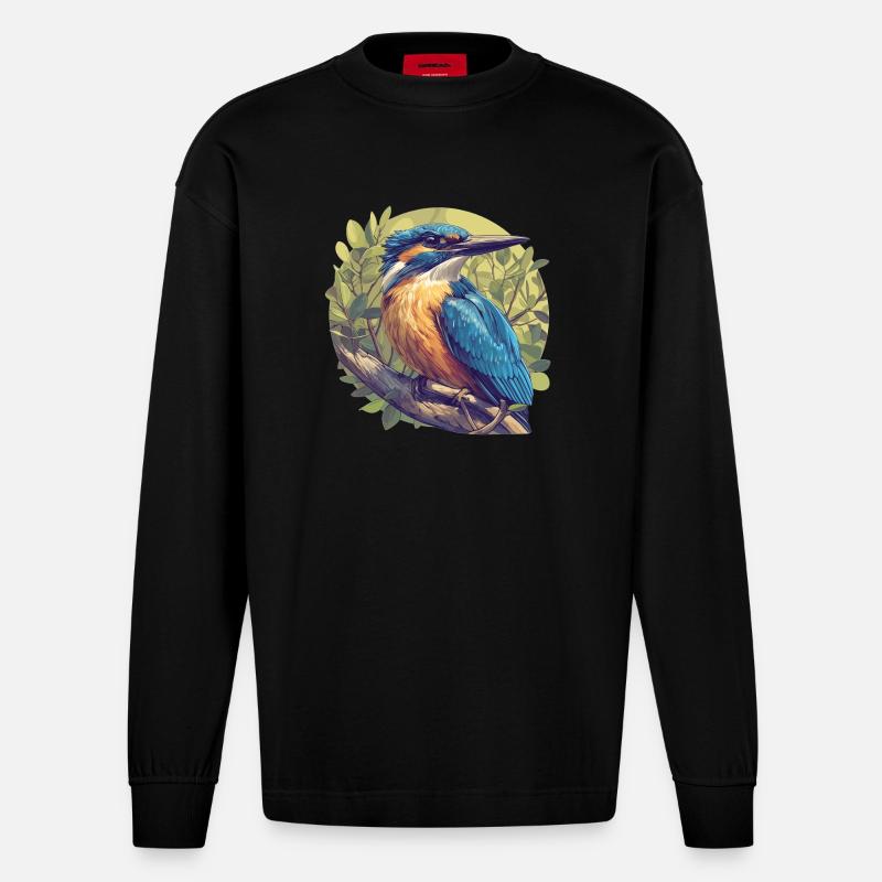 Eisvögel Eisvogel - Heavyweight Oversized Organic Langarmshirt Made in EU - SOLID BLACK