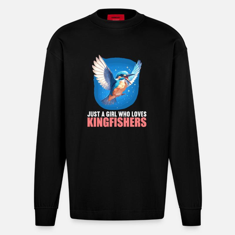 Eisvögel Eisvogel - Heavyweight Oversized Organic Langarmshirt Made in EU - SOLID BLACK