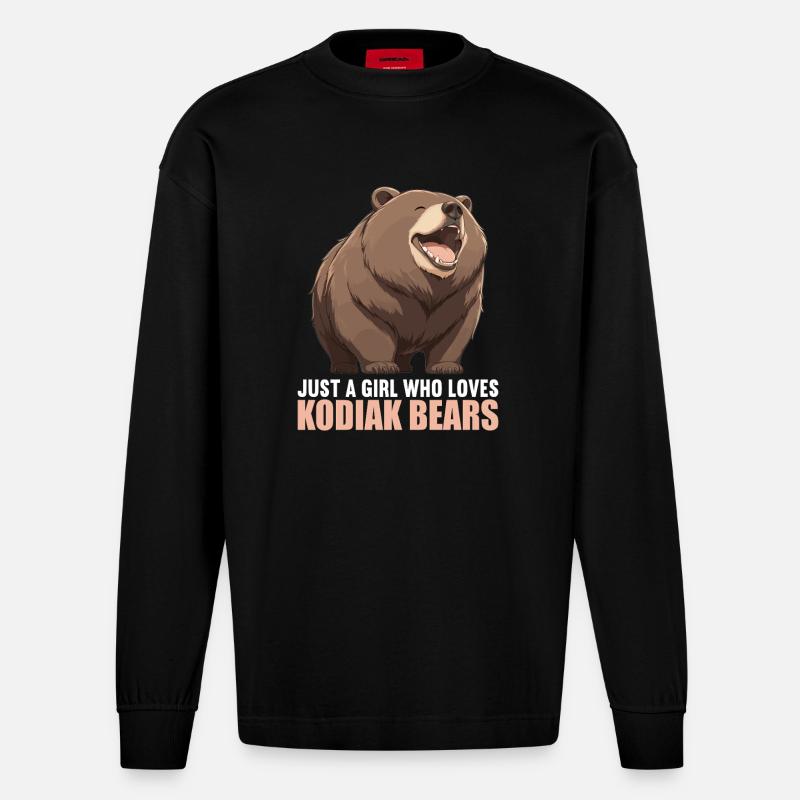 Kodiakbären Kodiakbär - Heavyweight Oversized Organic Langarmshirt Made in EU - SOLID BLACK